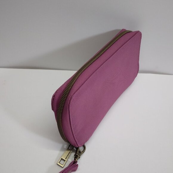 TRAVELON Wristlet Wallet Full Zip Purple Pink Clutch - Picture 4 of 11